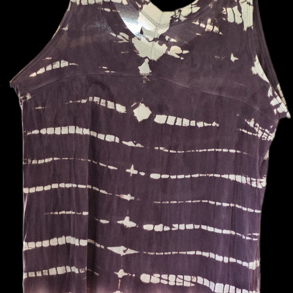 Max Jeans Women's Purple & Cream Tie-Dye Tank Top (M)
